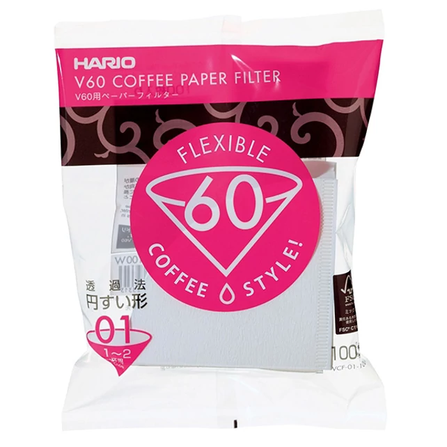 HARIO V60 01 papírfilter  (100 db/csomag) HARIO V60 01 papírfilter  (100 db/csomag)
